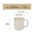 thumbnail image 6 of Malacasa Stoneware Coffee Mugs Set, 12 oz Coffee Cups Set of 4, Dishwasher & Microwave Safe, Beige, 6 of 9