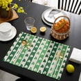 thumbnail image 3 of St. Patrick's Day Placemats Set of 4, Green Shamrock Irish Lucky Leaves Placemats for Dining Table, Place Mats for Kitchen Tabletop, Waterproof Wipeable Dining Table Mats Set, 3 of 9