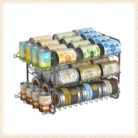 

Bextsrack 3 Tier Can Storage Rack Stackable Can Storage Holder Holds 42 Cans for Kitchen Cabinet in Bronze