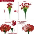 thumbnail image 4 of Sinhoon 8 Bundles Fake Flowers Outdoor Silk Flower UV Resistant Faux Flowers Shrubs Plastic Artificial Flower Outside Fake Plants for Hanging Planters Porch Home Window Spring Summer Decor(Deep Red), 4 of 12