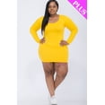thumbnail image 5 of Long Sleeve Bodycon Dress with Criss Cross Open Back in Plus Size, 5 of 10