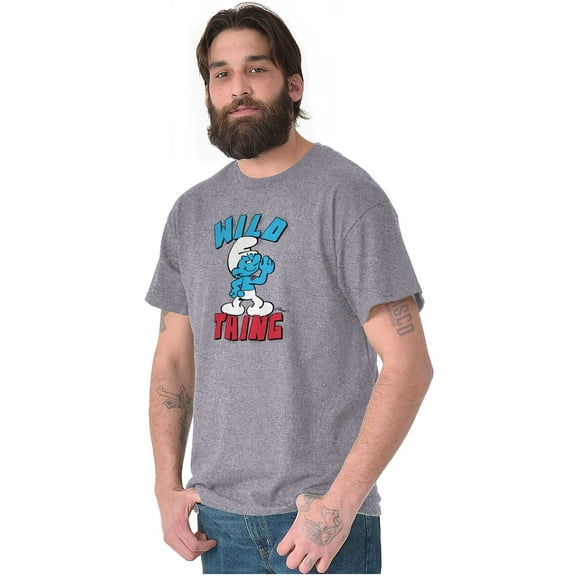 Hefty Smurf Tattooed Wild Thing Funny Men's Graphic T Shirt Tees Brisco Brands S