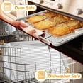 thumbnail image 4 of 17.5 Inch Large Baking Sheet and Rack Set, P&P CHEF Half Stainless Steel Cookie Sheet Baking Pan with Cooling Rack for Cooking/Roasting, Non-Toxic & Bake Evenly, Oven & Dishwasher Safe, 4 of 7