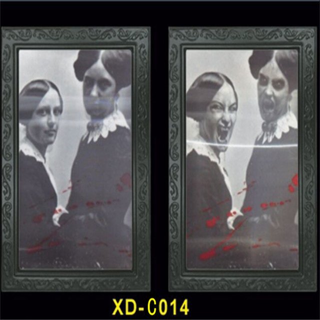 Retrato de fantasma para Halloween, Marco de imagen que cambia de cara, accesorio de decoración, álbum de fotos de fantasma