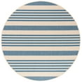 thumbnail image 2 of SAFAVIEH Beach House Henry Striped Indoor/Outdoor Area Rug, Beige/Blue, 6'7" x 6'7" Round, 2 of 13