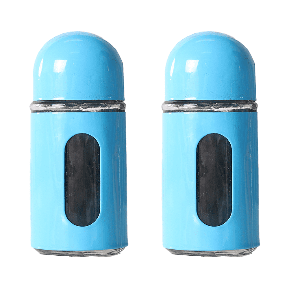 Glass Salt and Pepper Shakers with Adjustable Pour Holes Stainless