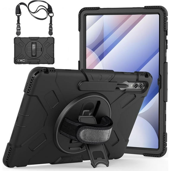 Case for Samsung Galaxy Tab S10 Ultra 2024 / S9 Ultra / S8 Ultra 14.6 inch Shockproof Cover with Screen Protector/Hand Strap/Shoulder Strap/Pen Holder