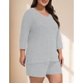 thumbnail image 3 of Daystry Womens Plus Size Pajama Sets 2 Piece Summer 3/4 Sleeve Tops Shorts with Pockets for Lounge Sleepwear L-4XL, 3 of 9