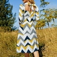 thumbnail image 5 of Abstract Geometric Chevron Pattern Design Womens Summer Dress Tie Back A Line Flare Dress, 5 of 9