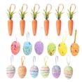 thumbnail image 2 of HongHeng Clearance Under $2.00 12PC Easter Eggs Colorful Foam Particles Simulation Carrot Holiday Decoration Set Decoration Decoration Eggs Hanging Toys, 2 of 6