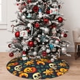 thumbnail image 5 of Lsque Halloween Skull Print Christmas Tree Skirt, Tree Skirt with Ties or Velcro, Perfect for Holiday Decorations, Halloween, and New Year-30", 5 of 7