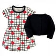 thumbnail image 2 of Touched by Nature Baby and Toddler Girl Organic Cotton Dress and Cardigan 2pc Set, Black Red Heart, 0-3 Months, 2 of 4