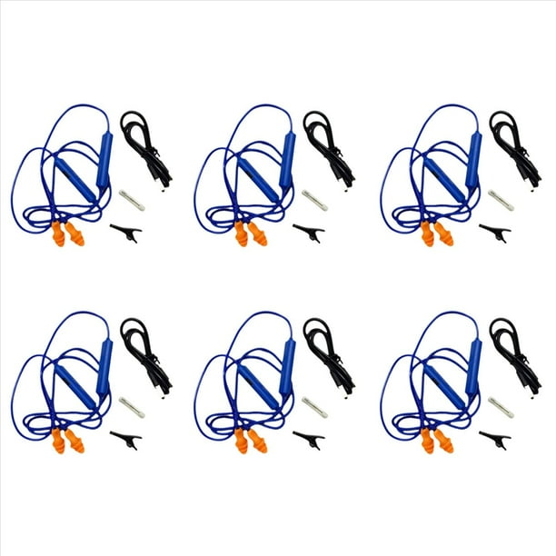 6X Tapones para los Oídos Auriculares Bluetooth para el Trabajo, Supresión de Ruido, Protección Auditiva, Sitios de Construcción, Lugares Ruidosos Azul
