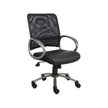 Lorell Mesh Back Task Chair Leather Seat 25"x25"x42" Black 69518