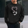 thumbnail image 1 of Amzcrzy Sudadera Para Hombre, Con Estampado De Corazones, Informal, De Manga Larga Y Cuello Redondo, Con Capucha, Color Negro, Talla 2Xl, 1 of 6