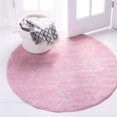 thumbnail image 2 of Unique Loom Treillis Frise Treillis Tapis 3' x 3' Rond Rose Clair / Ivoire, 2 of 2
