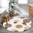 thumbnail image 3 of Abstract Geometric Round Area Rug 4Ft Washable Circle Rugs for Bedroom Dining Room, Farmhouse Vintage Polka Dot Red Brown Non-Slip Carpet Floor Mats Indoor Outdoor Carpet Runner Aesthetic Home Decor, 3 of 8