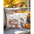 thumbnail image 4 of Decorative Throw Pillow Covers 16x16 Inch Set of 2 White Pumpkin Hedgehog Fall Decor Pillow Cases for Couch, Maple Leaf Cushion Case for Living Room Bedroom Bed Car Chair, 4 of 9