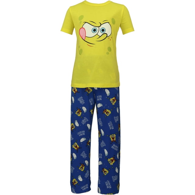 Pijama Dtr Bob Esponja para Niño Set Playera Manga Corta con Pantalón Marino Talla 4