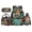 Book Capybara, variant on Corgi Floral School Backpack 4 Pack Set for Elementary Boys Large Capacity Schoolbag with Lunch Bag Water Bottle Bag and Pencil Box for Sports Travel