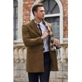thumbnail image 7 of COOFANDY Men's Detachable Plaid Scarfs Wool Blend Coat - Notched Collar Single Breasted Pea Trench Overcoat, 7 of 7