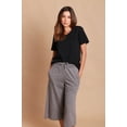 thumbnail image 4 of Cottonique Women's Cropped Wide Leg Pants ( Size: 7 | Melange Grey), 4 of 5