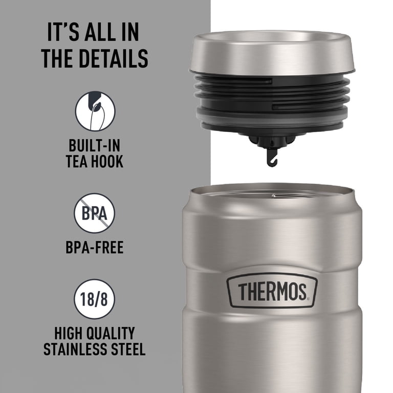 Thermos Stainless King 16oz, Hot Travel Metal Coffee Mug with