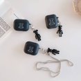 thumbnail image 1 of Airpod 3 Frosted Case, 2021 with Keychain Cute Cartoon Design Shockproof Skin Protection Accessories . (Matte Black Bear), 1 of 4