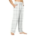 thumbnail image 5 of JGNGSHN Men's Wide Leg Pajamas Pants Drawstring Elastic Waist Plaid Lounge Pants Pjs Bottoms with Pocket Casual Fashion Trousers, 5 of 8