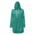thumbnail image 2 of Women's Longline Hooded Sweatshirt, Side Slit Detail with Pockets, Oversized Casual Pullover for Layered Looks and Comfortable Daily Wear-Mint Green, 2 of 9