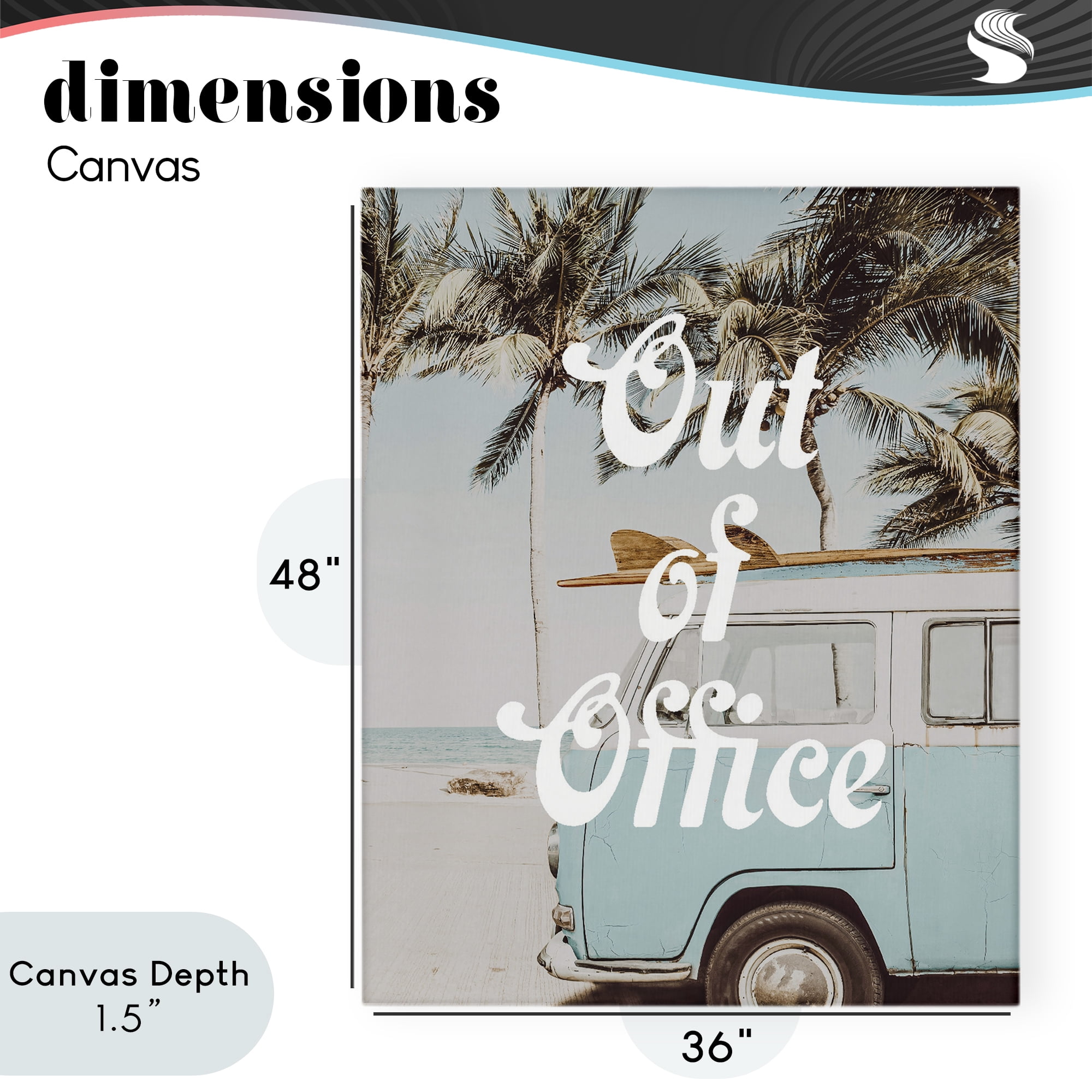 Stupell Industries Retro Out Of Office Beach Canvas Wall Art, design by Lil' Rue