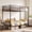 Black, variant on GNIXUU Twin Over Twin Bunk Bed, Heavy Duty Metal Frame Splits into 2 Beds, 400LBS Capacity, Space Saving with Guardrails & Ladder, for Kids Teens Adults, White