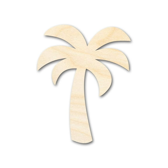Unfinished Wood Simple Palm Tree Silhouette 8" / 1/8"