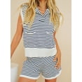 thumbnail image 4 of Raccmtaty Women’s Two Piece Summer Outfits Sleeveless Striped Knit Tank Tops and Shorts Set Loungewear, 4 of 8
