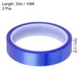 thumbnail image 2 of Uxcell Heat Tape, 2 Rolls 20mmx33m 108ft High Temperature Heat Resistant Tape for Sublimation,Heat Press, Blue, 2 of 5