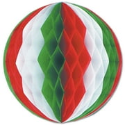 Tissue Ball 12" Red, White, Green - 24 Pack