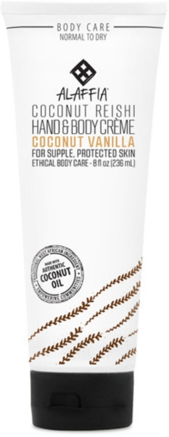 Alaffia Coconut Reishi Hand & Body Creme, Coconut Vanilla 8 oz