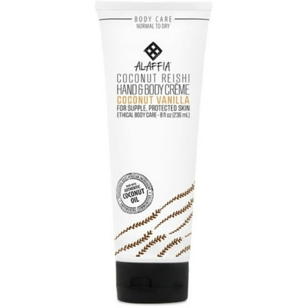 Alaffia Coconut Reishi Hand & Body Creme, Coconut Vanilla 8 oz - (Pack of 4)