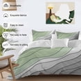 thumbnail image 3 of 3 Piece Sage Green Grey Ombre Duvet Cover Set California King,Microfiber Comforter/Quilt Cover with Corner Ties and 2 Pillowcases,Modern Abstract Art Aesthetics All Season Bedding with Zipper Closure, 3 of 8