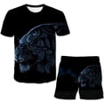 thumbnail image 1 of Conjuntos de ropa casual de dibujos animados de tigre Niñas Niños Tops de manga corta amp; Pantalones cortos Dos piezas / Trajes Trajes de cuello redondo de verano Trajes6M Gao Jinjia LED, 1 of 2