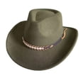thumbnail image 3 of Cowboy Hat for Women and Men Western Cowboy & Cowgirl Hat Pinch Front Wide Brim Style Men Fedora Hats, 3 of 3