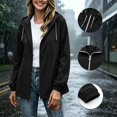 thumbnail image 6 of Rain Jacket Women Long Waterproof Raincoats with Hood Lightweight Full Zip Up Rain Coats Hooded Windbreaker, 6 of 8