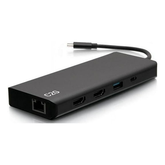 C2G 4K USB C Dual Monitor Dock HDMI Ethernet USB 3.5mm & 60W Power C2G54488