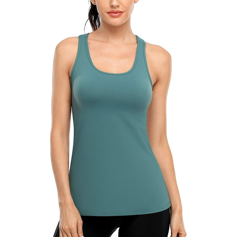 Attraco Women Tank Tops Open Back Loose Fit Yoga Workout Tops Yoga Shirts 