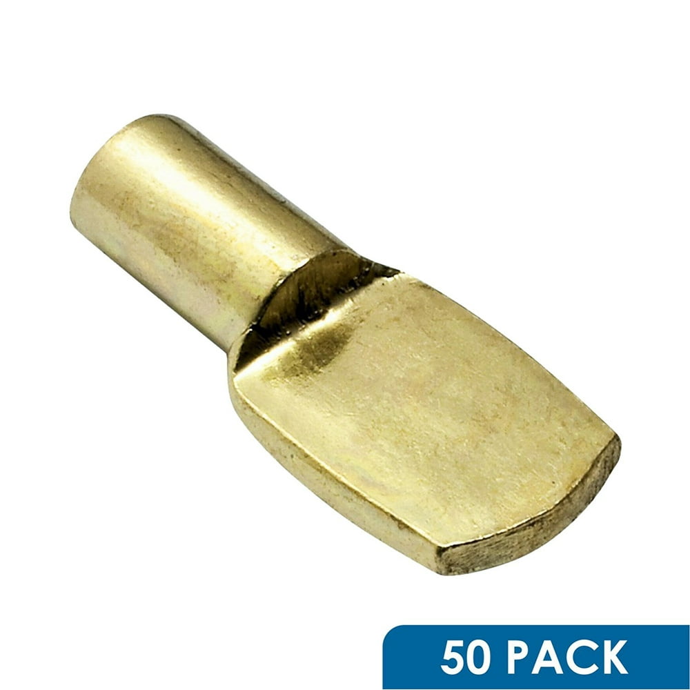 50 Pack Hardware Heavy Duty 1/4" Shelf Support Pins / Pegs, Flat Spoon