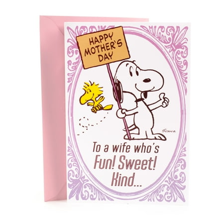 Hallmark Keepsake Peanuts Mother's Day Card for Wife (Snoopy, 1 Count)