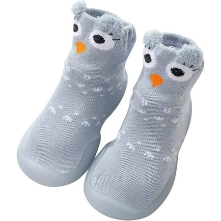 

QWZNDZGR Baby Toddlers Moccasins Anti-Slip Fuzzy Slipper Floor Breathable Thick Kids Indoor Outdoor Winter Warm Shoes Socks