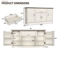 thumbnail image 3 of Blotout 65" Sideboard Buffet Cabinet with Storage, Farmhouse Kitchen Pantry Storage Cabinet, Credenza with Drawers, Wood Coffee Bar Cabinet, White, 3 of 7