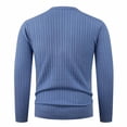 thumbnail image 3 of RXMEKW Elastic Knit Sweater for Men, Solid Color Round-Neck Long Sleeve Pullover, Polyester, Black L, 3 of 4