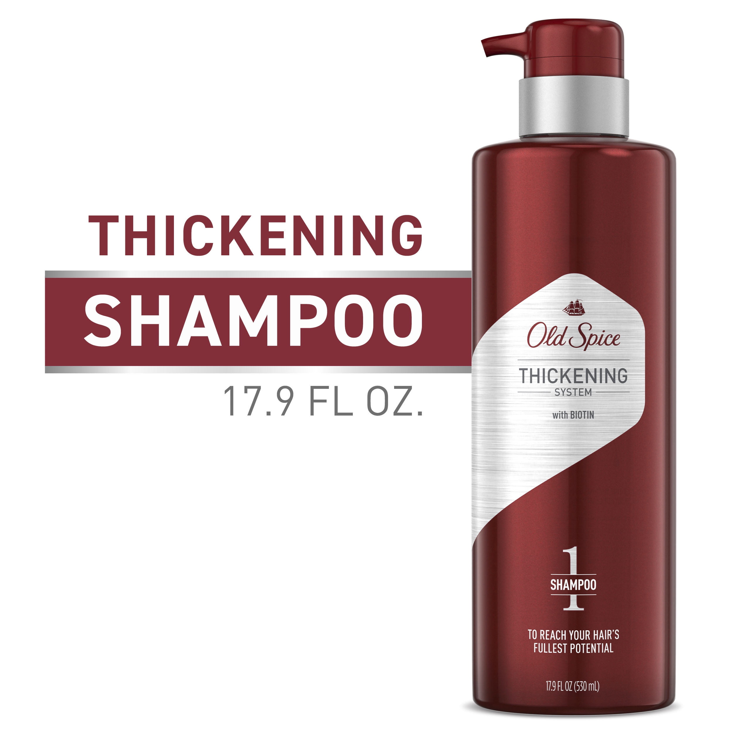 Old Spice Men's Thickening Daily Shampoo with Biotin, 17.9 fl oz